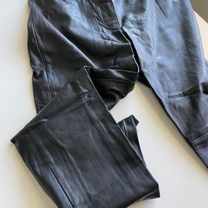 NWT Ann Taylor Black Faux Leather Cigarette Pants, Size 10